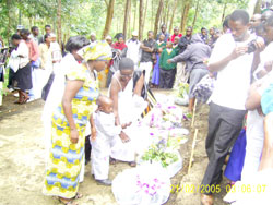 Family members lay wreaths to honour the Lake Kivu victims (Courtesy Photo)