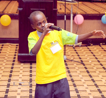 Kids have talent. A buy sings to express himself.