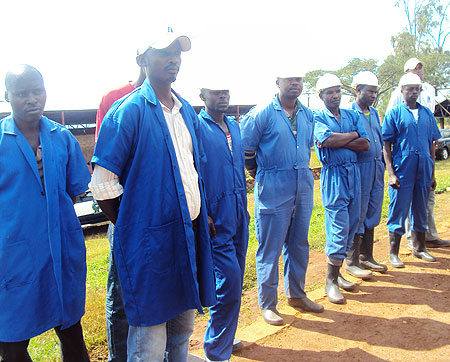 The miners interacted with the Governor, Dr Kirabo ( Photo S. Rwembeho)