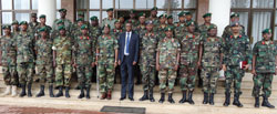 The Military judges and prosecutors in a group photo with Defence Minister Gen James Kabarebe (in suit) after opening the induction course, yesterday (Courtsey Photo).