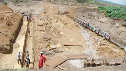 Works  underway at the Muvumba Valley Rice Project (Photo G Ntagungira)