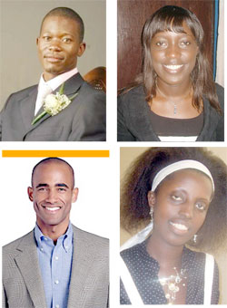 L-R: Africa Jesse;Josephine Nyebaza;Moses Rusagara;Prisca Ingabire 