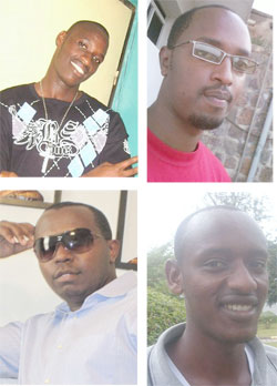 L-R:Vincent Kagame;Edwin Kamanzi;Juma Mfizi;Robert Byarugamba