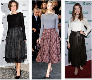 Keira Knightley; full skirt; Anne Hathaway