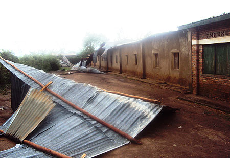 The demolished school in Rwamagana. The school will have to suspend studies to make way for repair work (Photo S Rwembeho)