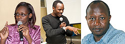 L-R : Faith Mbabazi ; Christopher Kayumba ; Shyaka Kanuma.