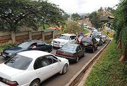 Traffic jams have prompted KCC to restrict upcountry buses from commuting to the city centre (Photo T Kisambira)