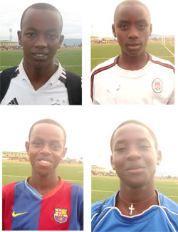 L-R: Frank Musoni; Pacifique Dukundane; Abdal Azai Rukundo;Christopher Biramahire 