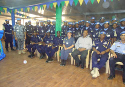 Some of the awarded Rwandan  police officers pose for a group photo with the dignitaries who attended the event (Courtsey Photo).