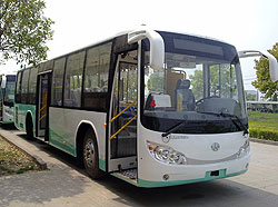 The new Kigali Bus Services commuter coaches before their departure from China (Courtesy Photo)