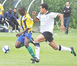 Junior wasps winger Charles Tibingana streching the Tottenham defence in yesterday's 0-0.(Photo-Tottenham Hotspur FC  website).