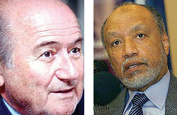 L-R : Sepp Blatter; Mohamed bin Hammam