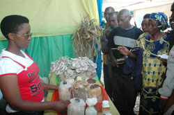 An exhibitor displays mushrooms during a past agricultural show at the Mulindi showground (File photo)