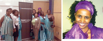 L-R:Rwandan Women at Columbia University; Marie Claudine Mukamabano, part of the Rwandan diaspora, spoke to Ugandans Abroad.