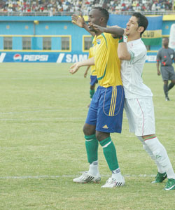 Karekezi in action during the 2010 Africa Nations Cup qualifier against Algeria. (File Photo)