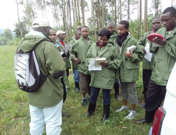 Students carry out field study facilitated by Karisoke.