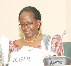 Executive Secretary of ICGLR Liberata Mulamula (File photo)