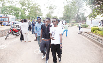 HERE WE COME Primus Guma Guma Superstar finalists arrive at Kanombe Military Hospital (All photos by T. Kisambira)