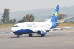 A RwandAir aircraft at the Kigali International Airport (Courtesy Photo)