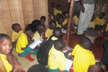 Children take notes at the Museum.