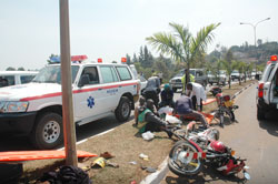 Medics attend to accident victims. Police says road accidents are on the decline (File photo)