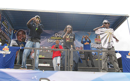 Rafiki (centre) together with his crew on stage.