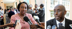 L-R: Dr. Angelica Salomao of WHO; Dr. Michel Gasana - TB