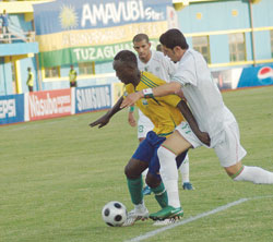 Karekezi in action during the 2010 Africa Nations Cup qualifier against Algeria. (File Photo)