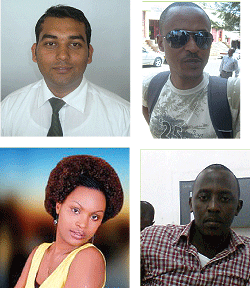 L-R:Supe Roshan;Saad Munyandekwe;Chantal Uwase;Emmanuel Atamba 