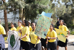 Green Hills Academy students make their mark as part of environmental day activities. ( Photo (T.Kisambira)