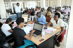 ONGOING REGISTRATION AT RDB; A number of businesses are yet to be re-registered three days after the deadline. (Photo J Mbanda)