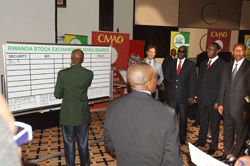 Officials at the launch of The Stock exchange. African central banks will have to raise more finances from financial markets to fund development (File photo)