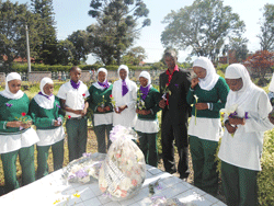 Students from the Islamic Secondary School-ESIR in Musanze town at the Genocide memorial site.photo B Mukombozi