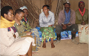Members of the Social Therapy groups in Gicumbi district are re-uniting with their families. (Courtesy Photo)