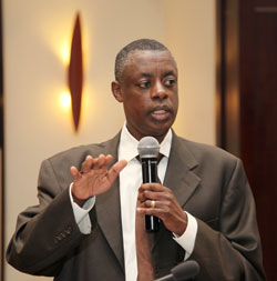 Defence Minister James Kabarebe attended the launch of the Road Safety Week in Rubavu District. (File Photo)