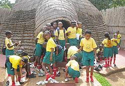 Children on a tour of the Nyanza museum. Government will soon encourage Rwandans to visit museums (File Photo)