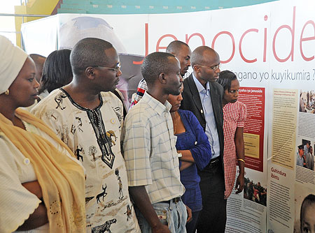 Rwandans at the Genocide exhibition at Petit Stade in April. A similar event is taking place in Huye (File Photo)