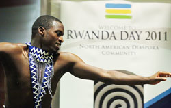 A Rwandan traditional dancer at the Rwanda Day in Chicago