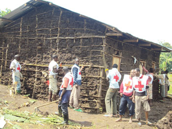 RRC volunteers  constructing a house in Remera cell Photo J P Bucyensenge