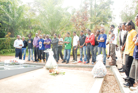 Primus Guma Guma Superstar contestants at the Kigali Genocide Memorial Centre. (Photo: R. Irakoze)
