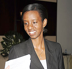  Rica Rwigamba speaks at the conservation meeting yesterday (Photo J Mbanda)