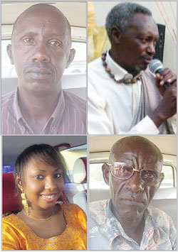 L-R: Calixte Bucyana; Patrick Nkotanyi;Immaculate Kangwage;John Gihana