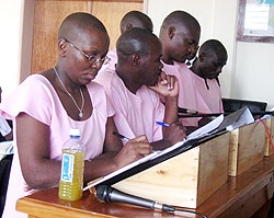 Ingabire with the co-accused. Her case will open today (File Photo)