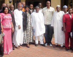 Health Minister Dr. Agnes Binagwaho poses for a group photo with the visiting Nigerian delegation (Courtesy photo)