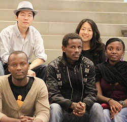 (Clockwise from top left) Isaac Chung, Valerie Chu, Clementine Dusabejambo, Fils Habyarimana, and Kayambi Musafiri. (Courtesy photo.)