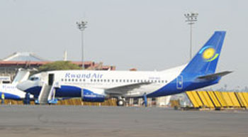 RwandAir aircraft- Increased air connectivity will enhance tourism in  Rwanda  (Courtesy Photo)