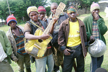A group from Kisoro in Uganda entertained guests at the mass wedding ceremony.(Photo B. Mukombozi)