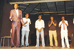 Herve Kaimenyi introduces his colleagues on stage. (Photo by J. Njata)