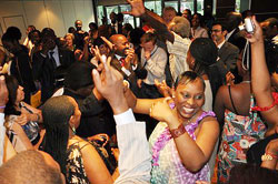 Rwandans in France dance in celebration of the 17th Liberation of Rwanda.