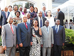 Amb.Christine Nkulikiyinka (front row centre) in a group photo during the 17th Liberation Day celebrations in Germany (Courtesy photo)